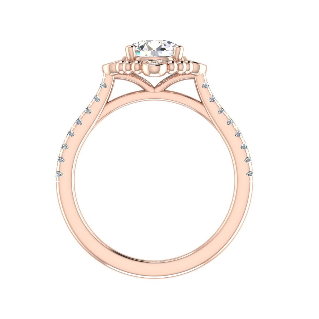Thea Bubble Halo Engagement Ring